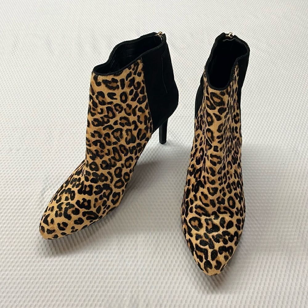 Cole Haan Real Calf Fur Heeled Booties Size 10